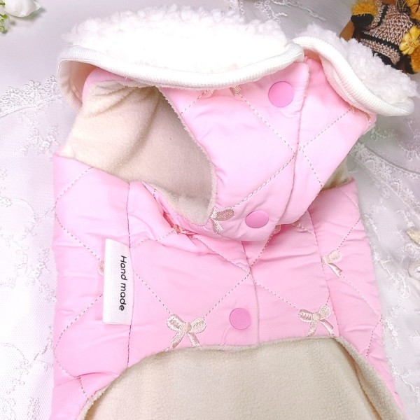 페오펫몰,[감사특가]핑크허니 퀼팅패딩 강아지겨울옷, 강아지아웃터 패딩조끼,애견의류,D링,강아지패딩