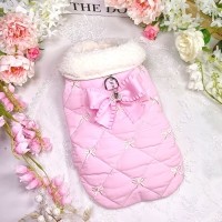 [꽃길특가]핑크허니 퀼팅패딩 강아지겨울옷, 강아지아웃터 패딩조끼,애견의류,D링,강아지패딩