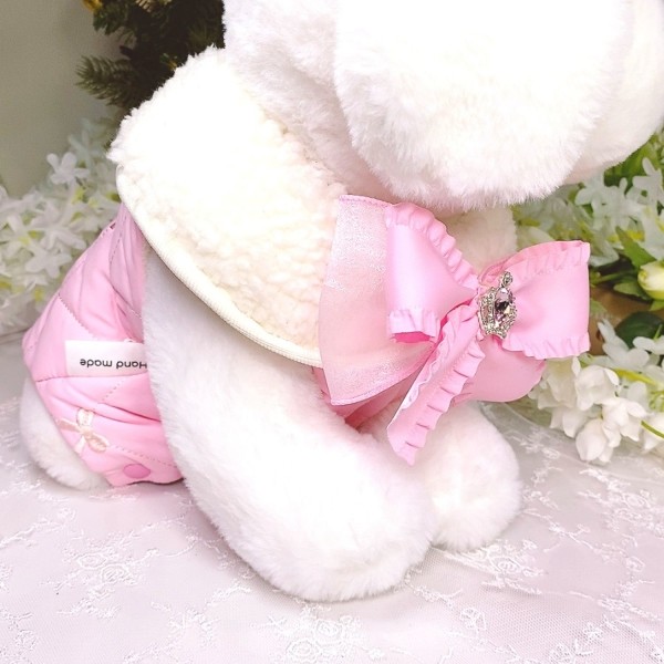 페오펫몰,[설날특가]핑크허니 퀼팅패딩 강아지겨울옷, 강아지아웃터 패딩조끼,애견의류,D링,강아지패딩