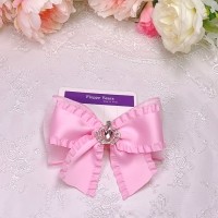 [새해특가],핑크프릴강아지리본,강아지악세사리아동리본,여아헤어핀