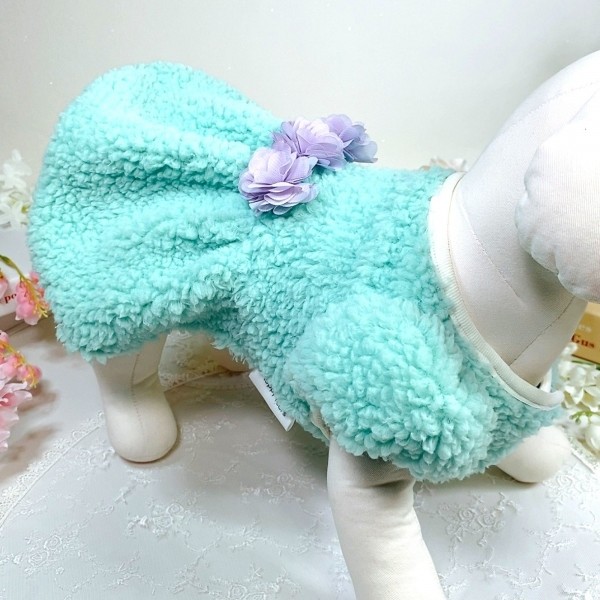 페오펫몰,[새해특가]멜론벌룬 플리스 강아지드레스 뽀글이드레스,강아지후리스,강아지옷