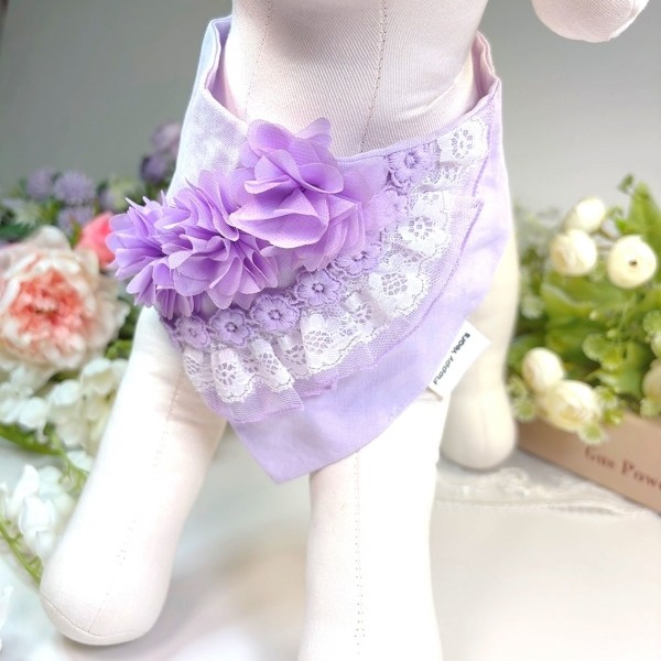 페오펫몰,[따스한특가]꽃라일락 강아지반다나,강아지스카프,고양이스카프