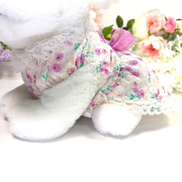 페오펫몰,[따스한특가]플로피이얼스,바이올렛 꽃 시어서커 드레스,강아지원피스