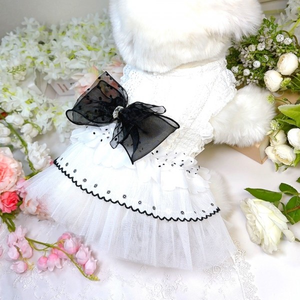 페오펫몰,[꽃길특가]샤롯 강아지드레스,웨딩강아지원피스,애견생일파티드레스