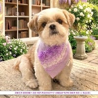 [따스한특가]꽃라일락 강아지반다나,강아지스카프,고양이스카프