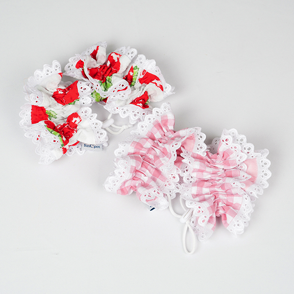 페오펫몰,Ear Chouchou 2종 (Strawberry/Pink Check)