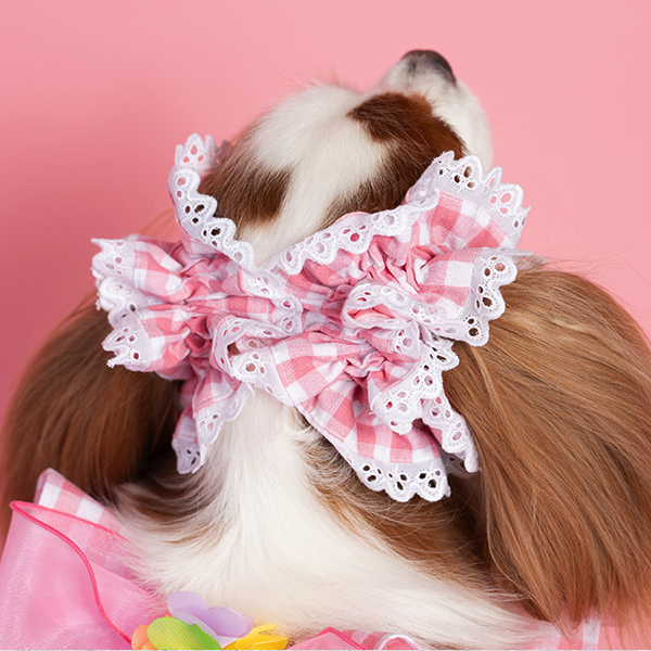 페오펫몰,Ear Chouchou 2종 (Strawberry/Pink Check)