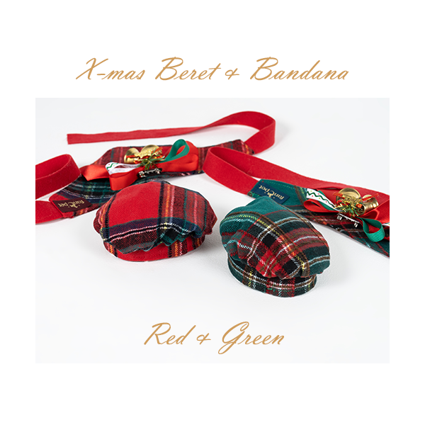 페오펫몰,X-mas Bandana & Beret  (크리스마스 반다나 & 베레모 2종)