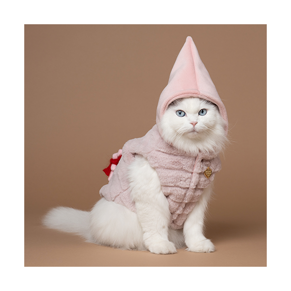 페오펫몰,Fur Vest Harness Pink (Double Sided) 털조끼 하네스 핑크 (양면)