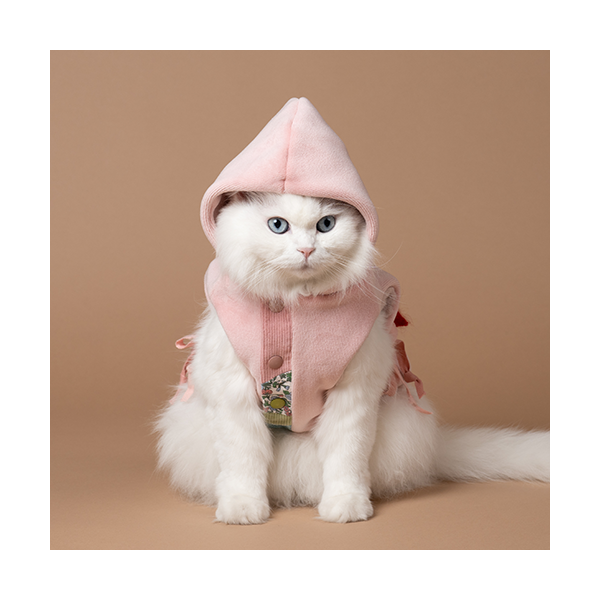 페오펫몰,Fur Vest Harness Pink (Double Sided) 털조끼 하네스 핑크 (양면)