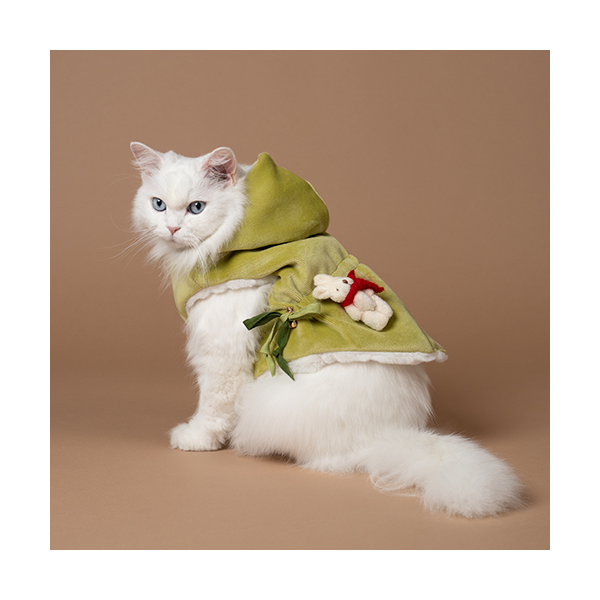 페오펫몰,Fur Vest Harness Green (Double Sided) 털조끼 하네스 그린 (양면)