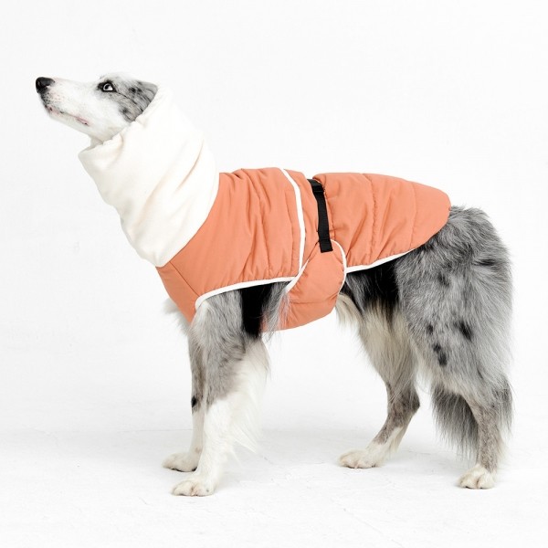 페오펫몰,하이넥 터틀 퀄팅 발열 패딩(오렌지)