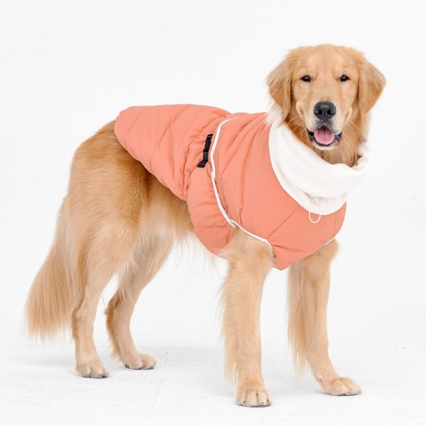 페오펫몰,하이넥 터틀 퀄팅 발열 패딩(오렌지)