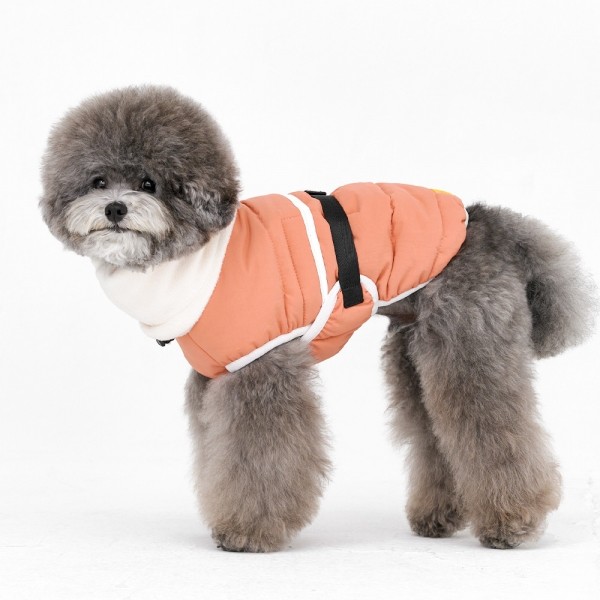 페오펫몰,하이넥 터틀 퀄팅 발열 패딩(오렌지)