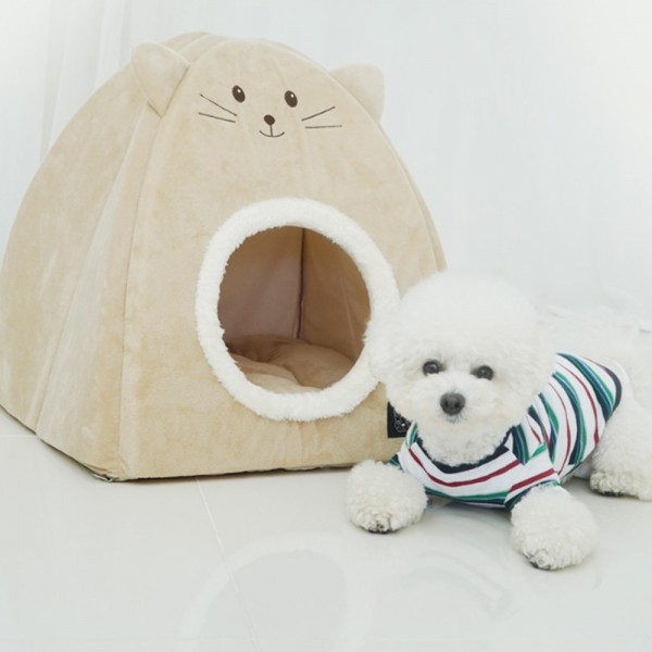 페오펫몰,개과천선 시에리 강아지 극세사 삼각 하우스