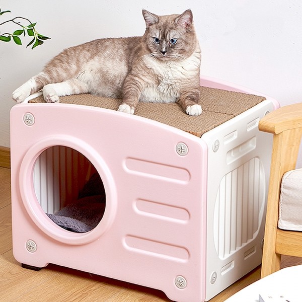 페오펫몰,개과천선 사각 캣크래쳐 고양이 스크래쳐 하우스