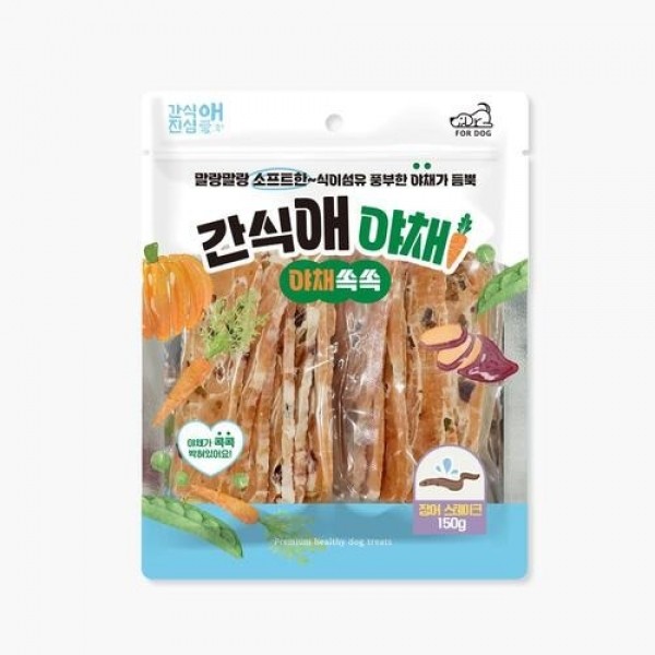 페오펫몰,개과천선 간식애야채 강아지 간식 식이섬유 소프트 스테이크 150g 연어 황태 장어 소고기