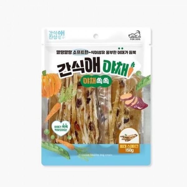 페오펫몰,개과천선 간식애야채 강아지 간식 식이섬유 소프트 스테이크 150g 연어 황태 장어 소고기