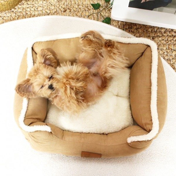페오펫몰,개과천선 몰리스 강아지 사각 방석 파스텔 베이지