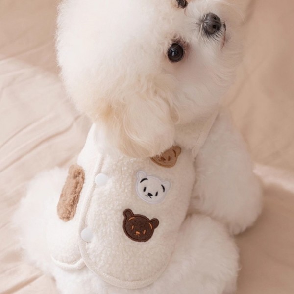 페오펫몰,개과천선 로로베어 뽀글이 반려동물 조끼