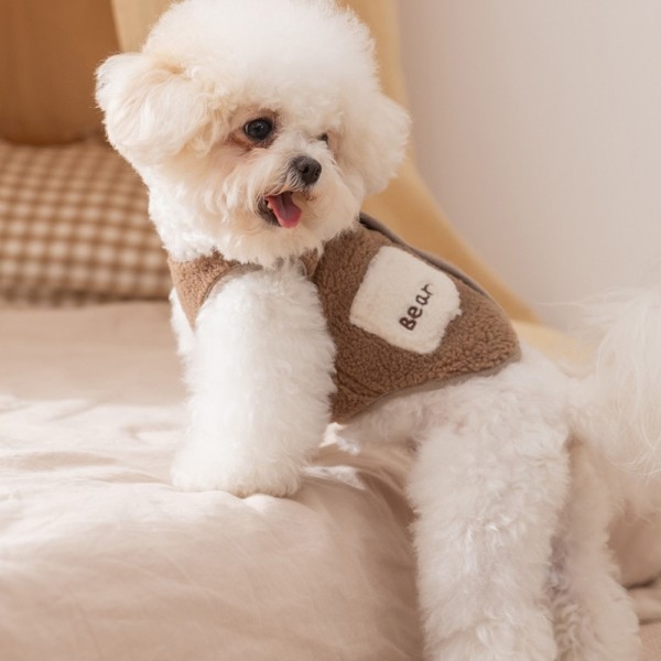 페오펫몰,개과천선 로로베어 뽀글이 반려동물 조끼