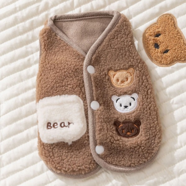 페오펫몰,개과천선 로로베어 뽀글이 반려동물 조끼