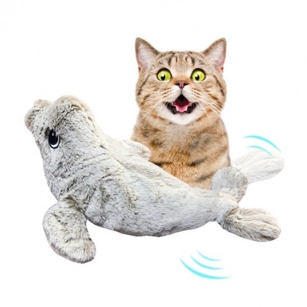 페오펫몰,펫케어 춤추는물개 (움직이는 로봇 생선 고양이 캣닢 자동 장난감) [최저가]