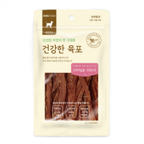 페오펫몰,건강한육포 오리가슴살 트위스트 100g [최저가]
