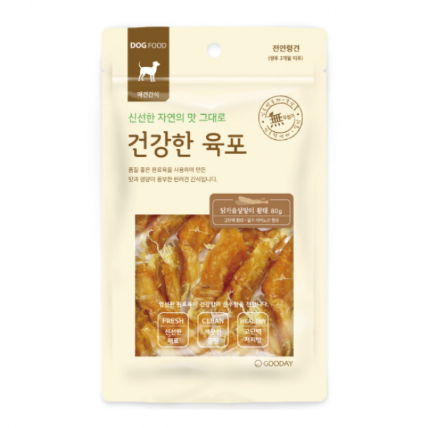 페오펫몰,건강한육포 닭가슴살말이 황태 80g [최저가]