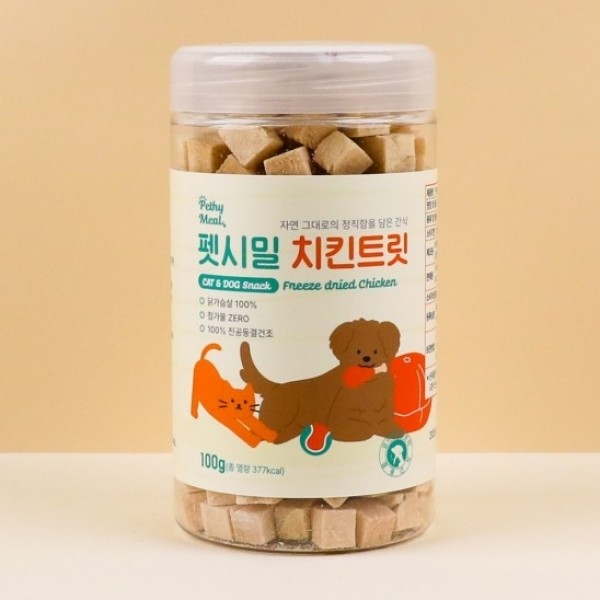 페오펫몰,펫시밀 동결건조 간식 치킨트릿 100g [최저가]