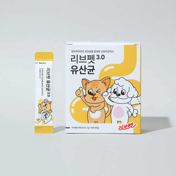 [리브펫] 유산균 3.0 스틱포 60g [최저가]