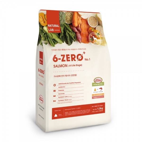 페오펫몰,네추럴 랩 6제로 강아지사료1 연어 전연령 1.2kg [최저가]