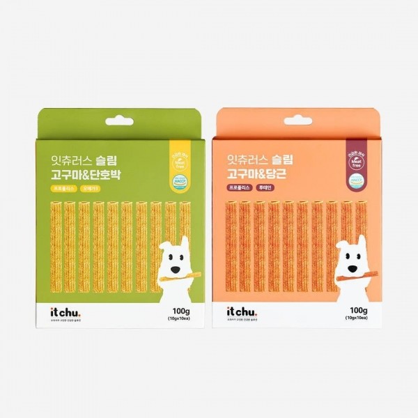 페오펫몰,[핏펫] 잇츄 잇츄러스 슬림 2종 미트프리 (고구마&단호박,고구마&당근)