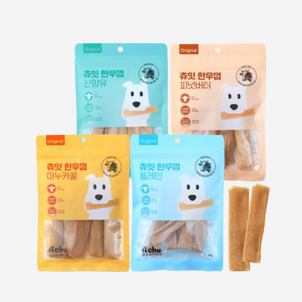 페오펫몰,[핏펫] 츄잇 오래먹는 천연한우껌 50g 4종 택 1 (플레인/피넛버터/산양유/마누카꿀)
