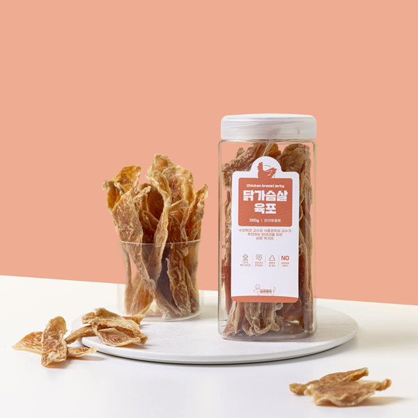 페오펫몰,[바른멍쿡] 1+1 국산 닭가슴살 육포 (100g)