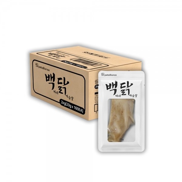 페오펫몰,백마리 닭가슴살 20g 100P 통살 고단백 저칼로리 영양간식