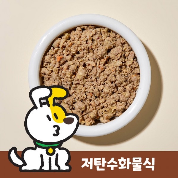 [펫픽] 원더랜드 촵촵촵 그레인프리덕 눈물 저탄수화물 강아지 자연식 화식 사료 100g x 5개