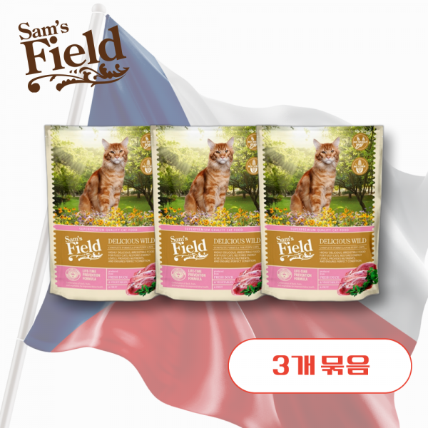 샘스필드 캣 딜리셔스 와일드 400g *3개 1.2kg (유통기한 25.03.10)