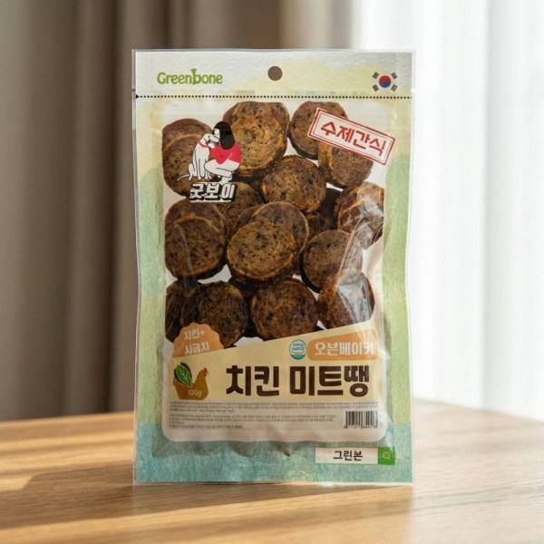 굿보이 오븐베이커 미트땡 치킨 시금치 100g