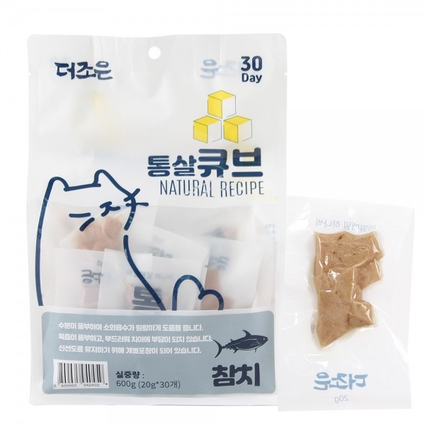 페오펫몰,[댕린이특가]더조은 고양이 닭가슴살 통살 큐브 20g x 30개 5종 [600g]