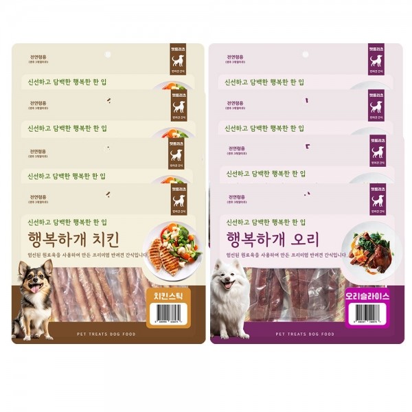 펫트리츠 행복하개 강아지 육포 개껌 사사미 오리 치킨 고구마 300g [8종]