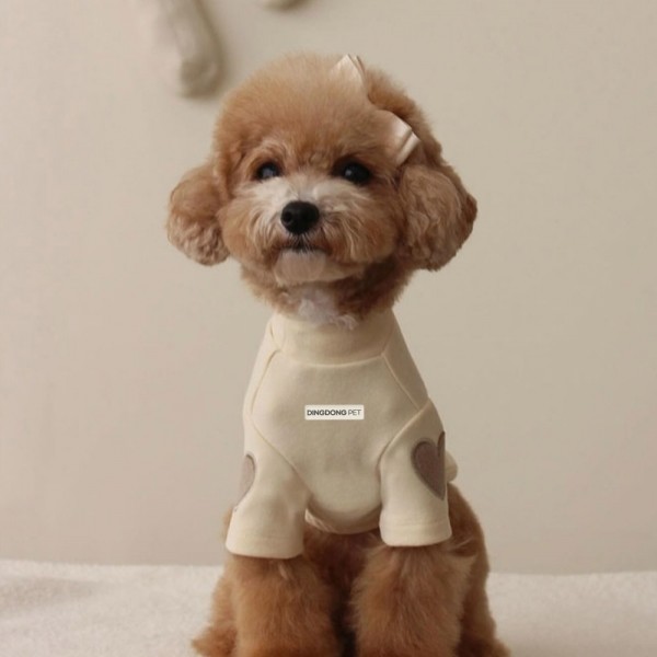 페오펫몰,딩동펫 반려동물 하트 폴라넥 티셔츠