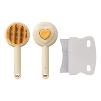 딩동펫 반려동물 원터치 하트 슬리커 브러쉬 + 페이셜 라운딩 눈꼽빗 세트