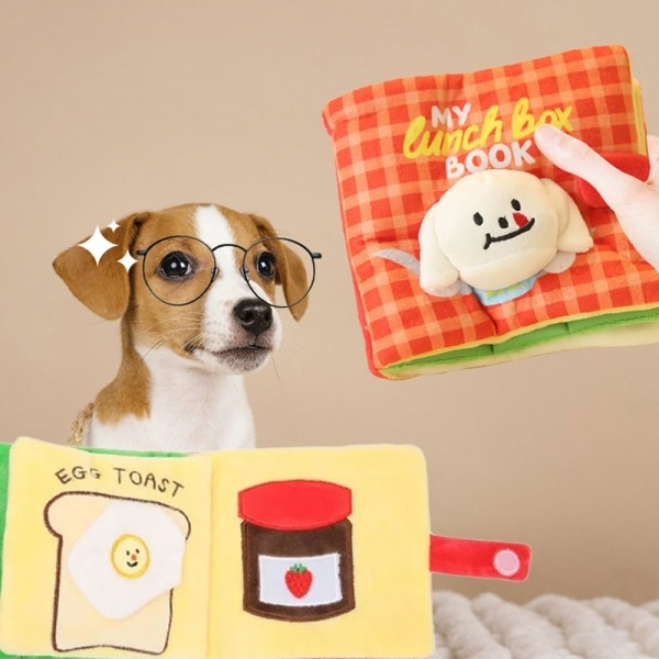 페오펫몰,딩동펫 강아지 런치박스 노즈워크 바스락 삑삑이 플레이북