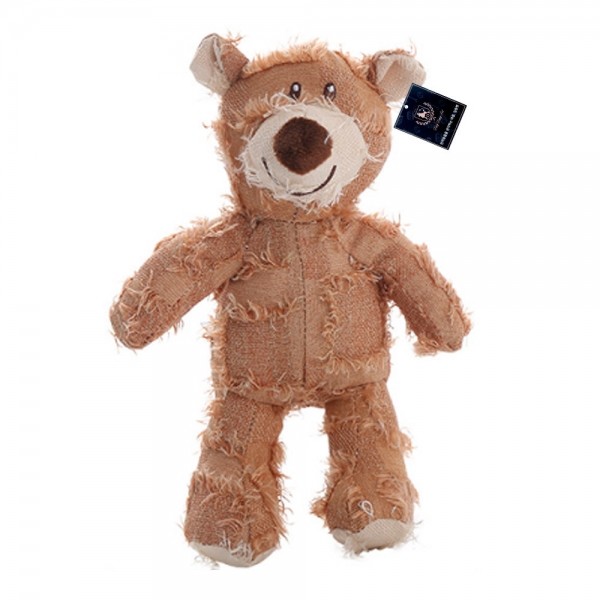 페오펫몰,딩동펫 반려동물 빈티지 러프 베어 삑삑이 애착인형