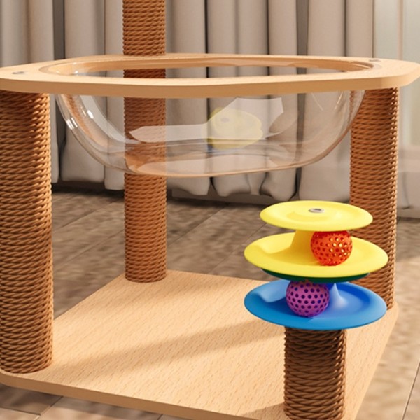 페오펫몰,딩동펫 고양이 트랙볼 더블 스페이스 스크래쳐 캣타워