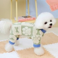 딩동펫 반려동물 체크 하네스 올인원 털니트