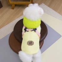 딩동펫 반려동물 하네스 네온 솜사탕 패딩조끼