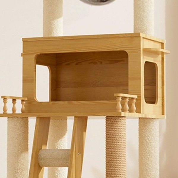 페오펫몰,딩동펫 고양이 동글 스크래쳐 원목 캣타워