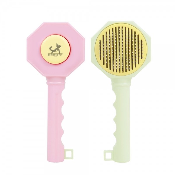 페오펫몰,딩동펫 반려동물 파스텔 육각 원터치 브러쉬